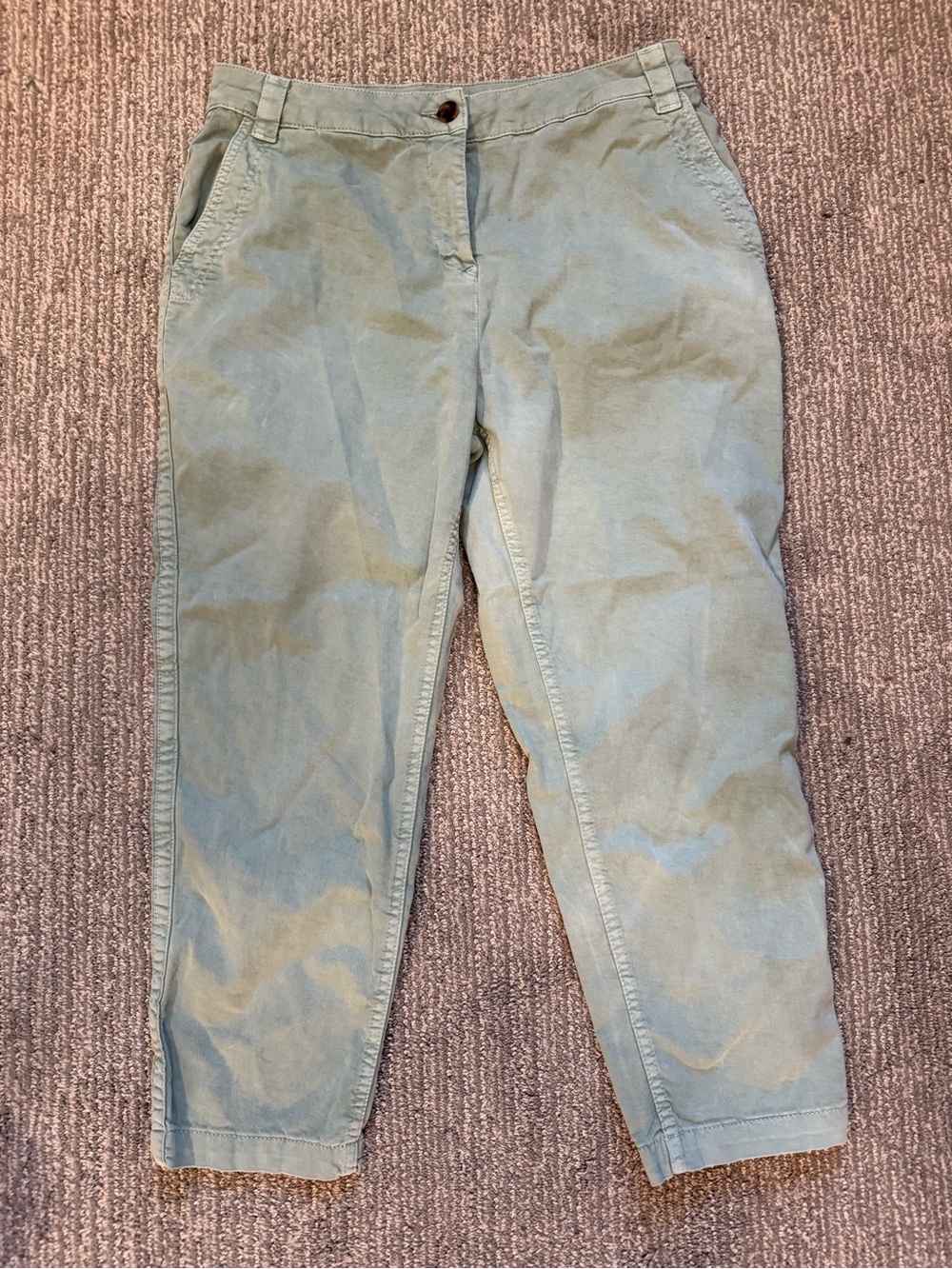 Boden Classic Chino Trousers Pants Sage Green 10P Petite Stretch Cotton R0114